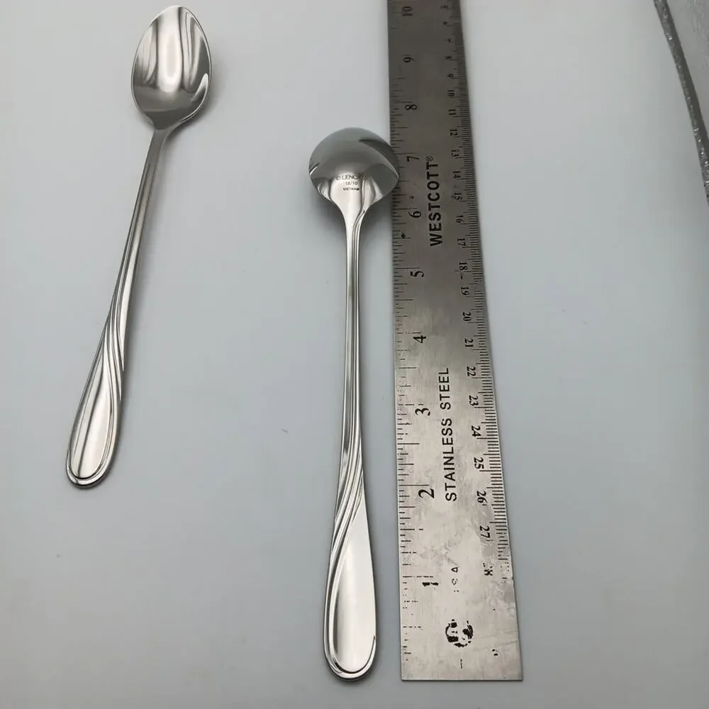 Lenox Summerville IceTea Spoons 2 Piece Set 18/10 Stainless Flatware Vietnam New